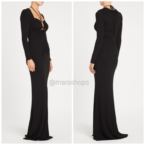 REBECCA VALLANCE Riccardo ruched stretch jersey gown Dress - Picture 3 of 10